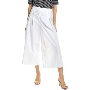 Vince White Wide Leg Pants 100% Cotton Trousers Designer Culottes Preppy Size 4